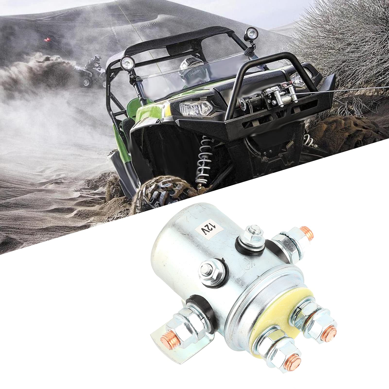 Rel del verricello, Qiilu Contattore Relè Solenoide per Verricello 12V 200A Contatti Normalmente Aperti Universale per ATV UTV