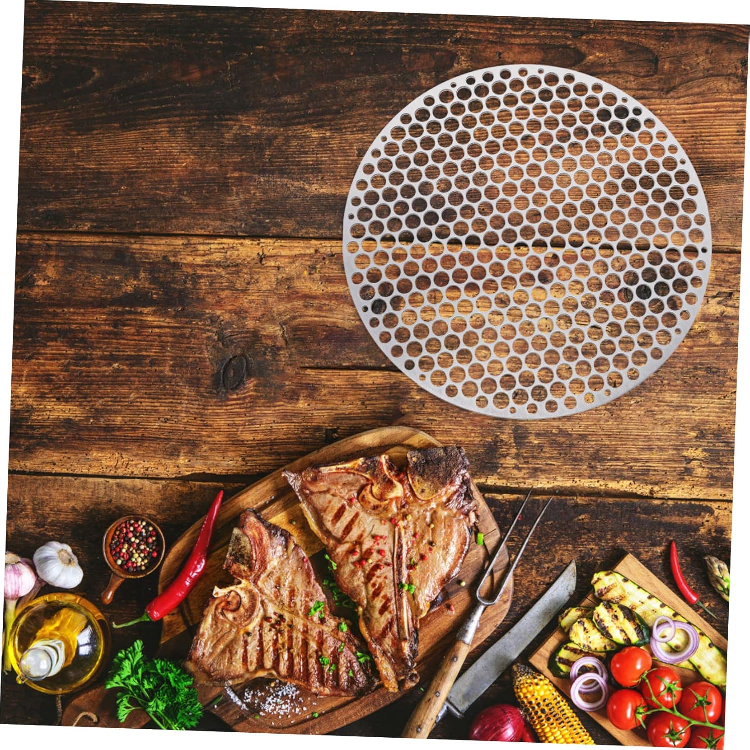 UPKOCH 2pcs Stainless Steel Grill Stainless Steel Grate Make Tea Barbecue Silver : Patio, Lawn & Garden