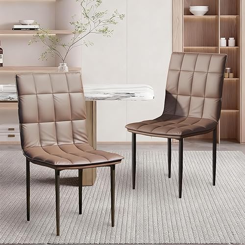 Dining Chairs Set of 2, PU Leather Upholstered Kitchen Chair