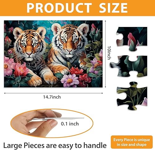 Miniatura 2 de 6 paquetes de rompecabezas de piezas grandes para personas mayores, rompecabezas de demencia de 36 piezas para adultos mayores, rompecabezas de
