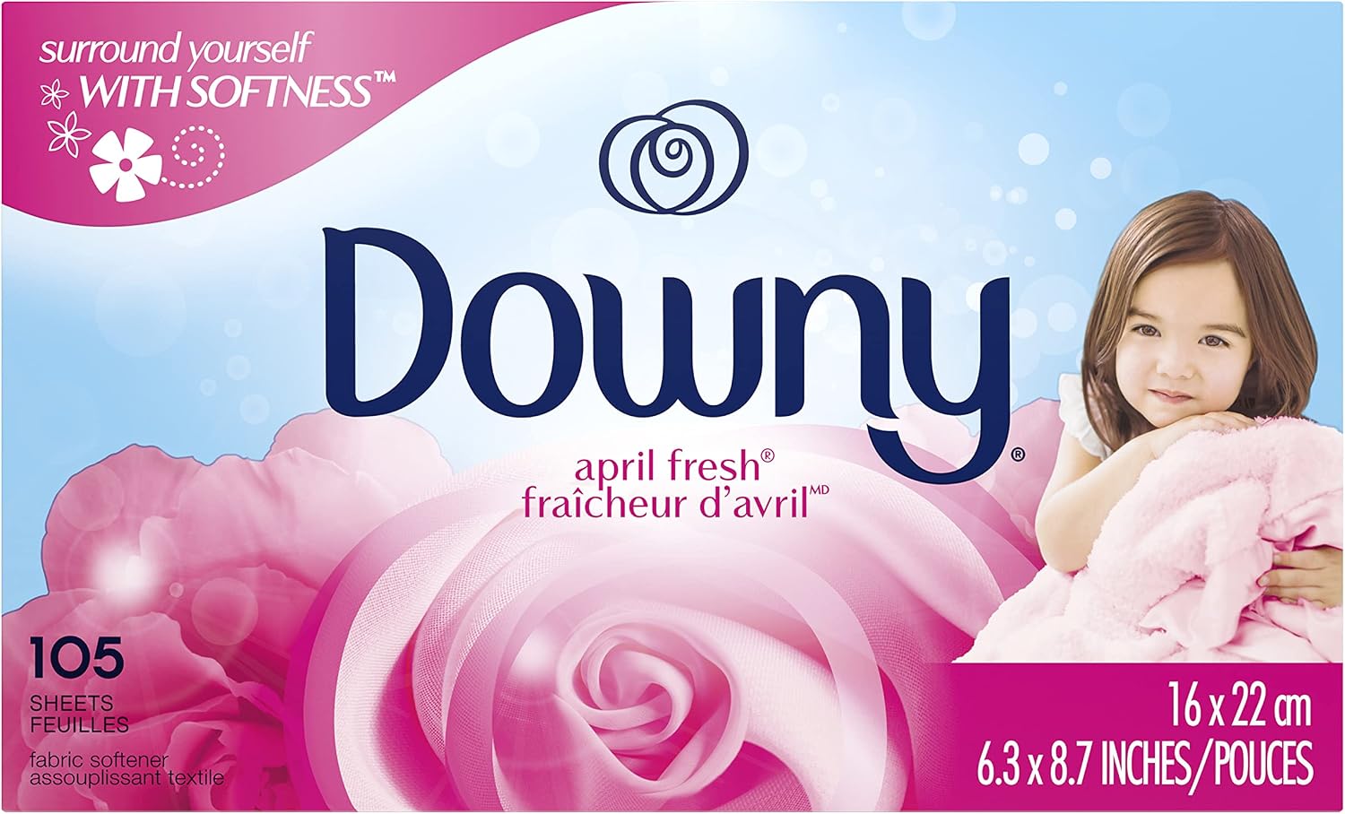 Downy Fabric Softener Dryer Sheets, April Fresh, 105 count