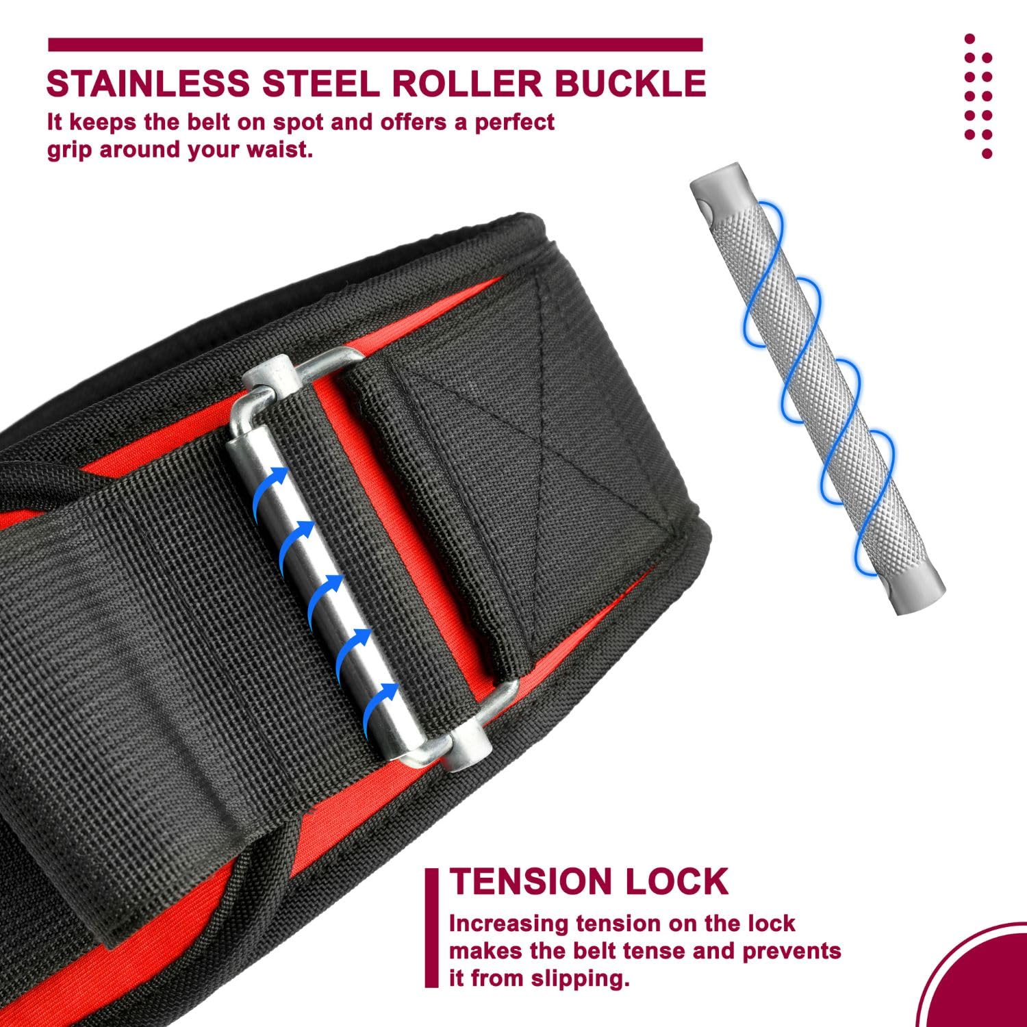 EVO Fitness Gewichthebergürtel – Automatische Verriegelung, 6,5″ Neopren-Rückenstütze, Inkl. 18″ Handgelenkbandagen