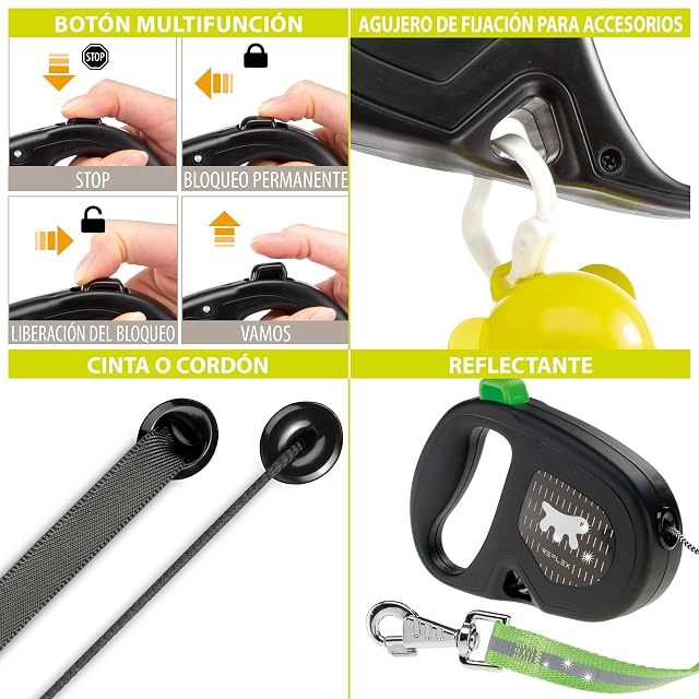 Foto 2 de 5 de Ferplast Correa Extensible Reflectante para Perros Flippy One Reflex