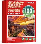 CAREGY 300 Sheets Single Sided Glossy Photo Paper for Inkjet, 8.5x11 Inches,180GSM Printer Picture for Inkjet Printer with Dye Ink