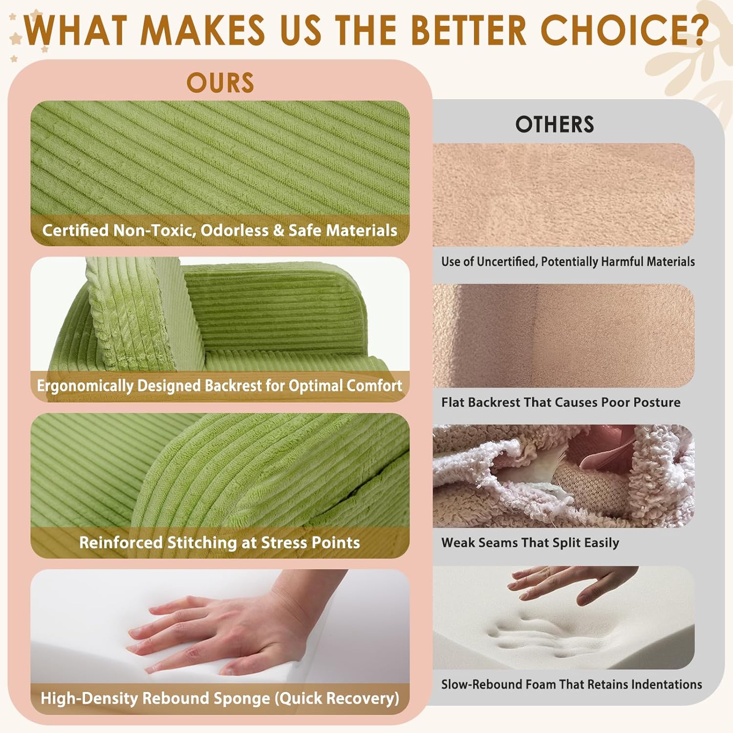 2 in 1 Convertible Kids Couch - Corduroy Fold Out Kids Sofa Chair with Blanket, Comfy Comfortable Toddler Chair, Machine-Washable Cover, for Boys Girls, Medium Green