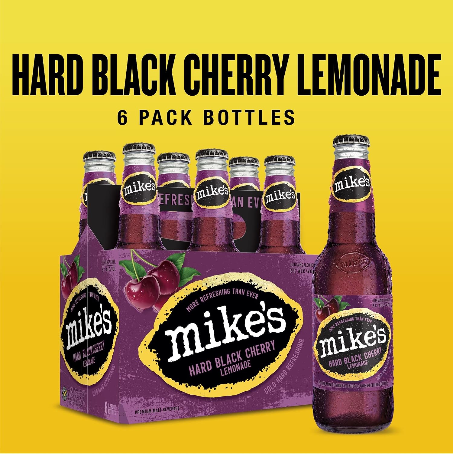 Mikes Hard Black Cherry Lemonade, 6 pk, 11.2 oz bottles, 8% ABV