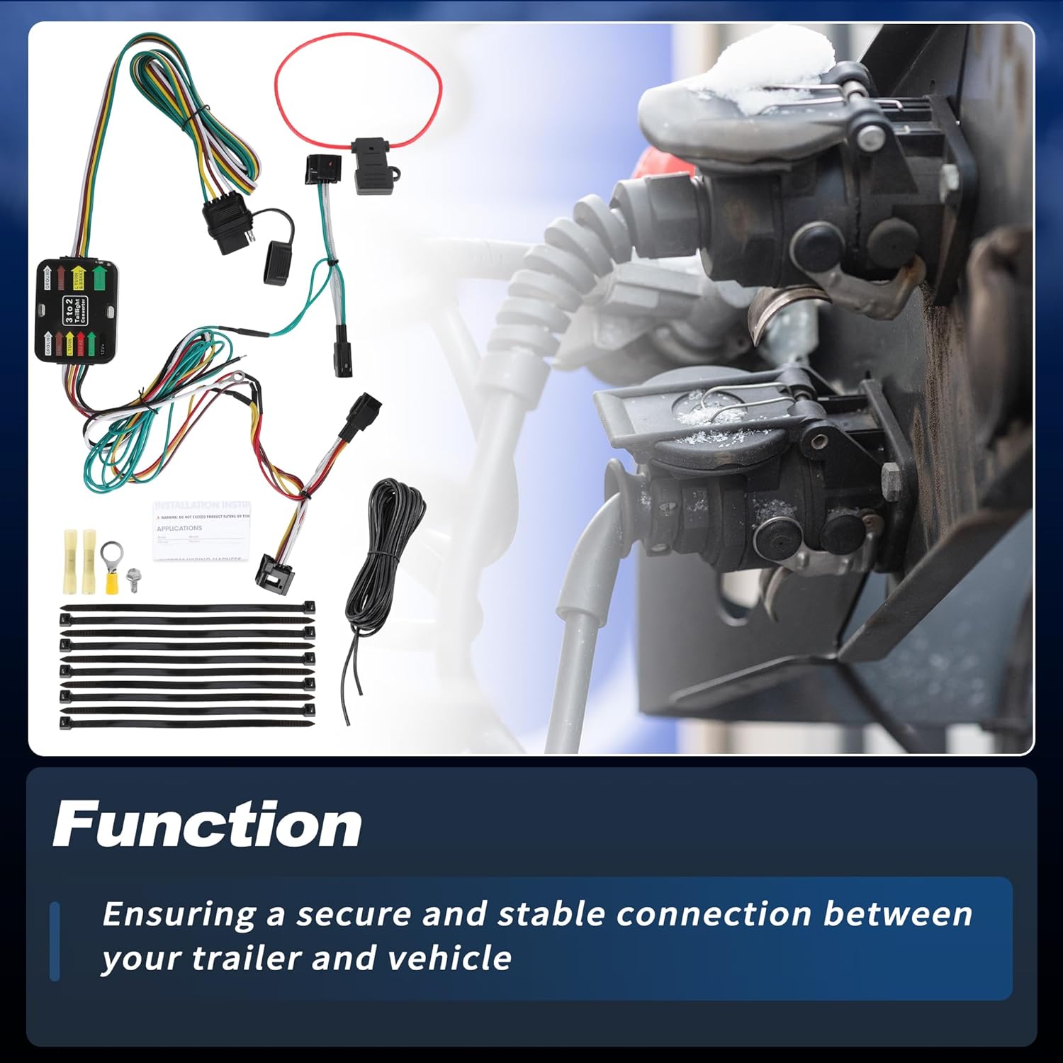 4 Pin Trailer Wiring Harness 56377 Towing Hitch Wiring Kit for Mazda CX-5 2017 2018 2019 2020 2021 Connector Towing Harness Converter