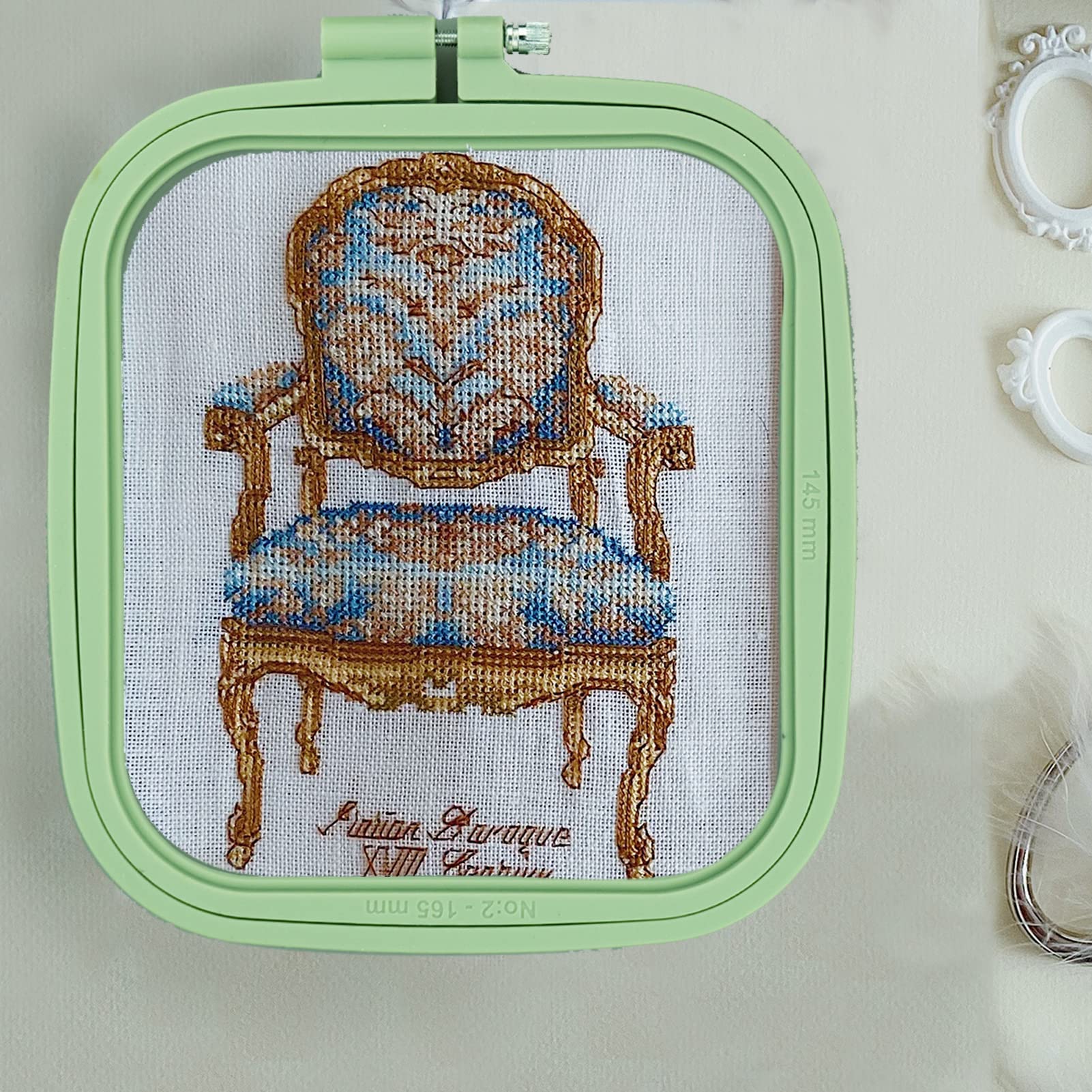 SZCXDKJ 3 pezzi ABS ricamo cerchio rettangolo telaio punto cerchio strumento per cucito artigianato artistico pratico cucito (multicolore), con aghi da ricamo occhio oro, ricamo Hoope ricamo aghi