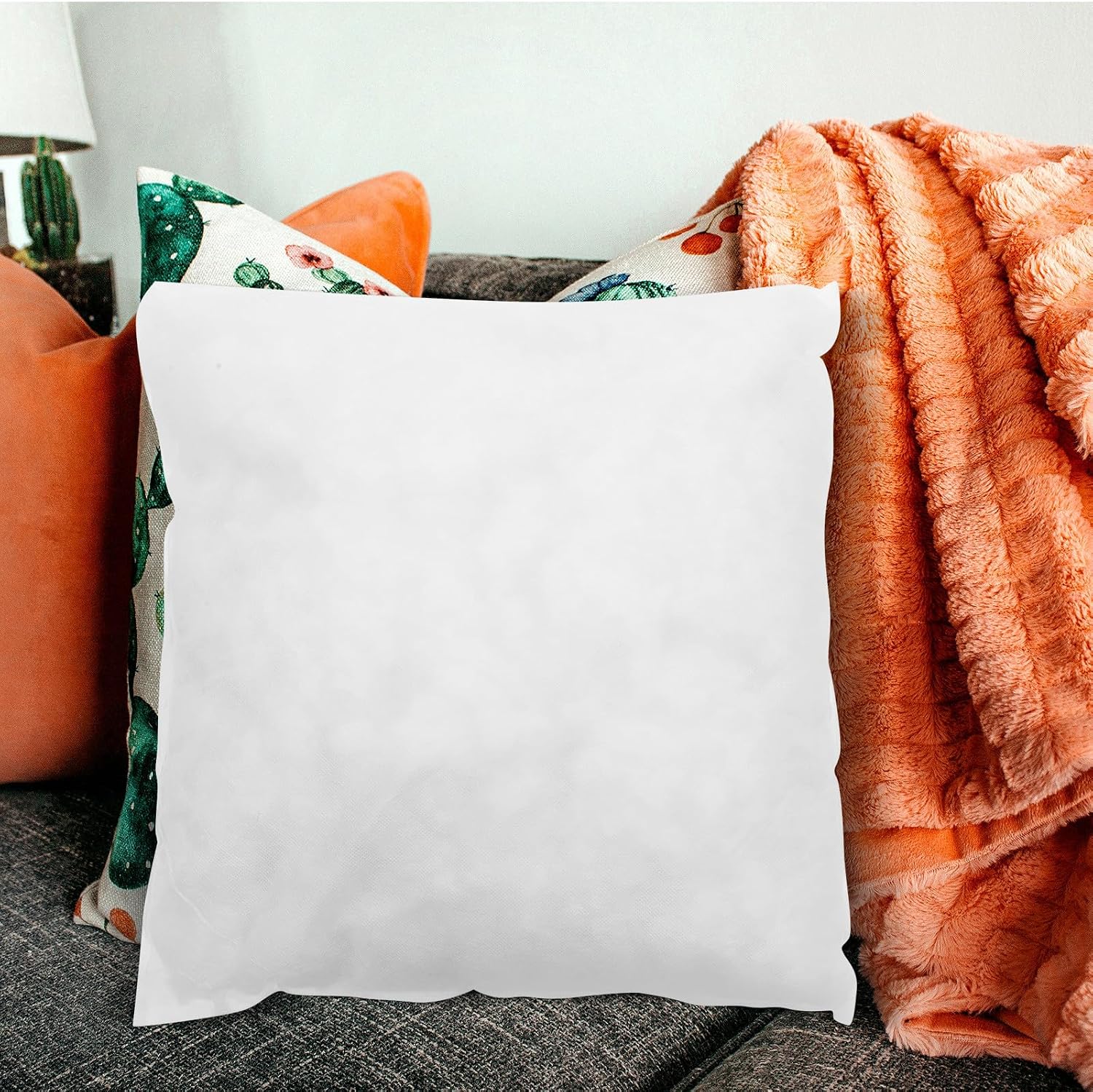 Throw Pillow Inserts - 17.8" X 17.8" Small Square Cushion Sham Stuffers - Soft Down Alternative Pillow Forms for Accent Chairs, Bed, Sofa, Couch, Living Room