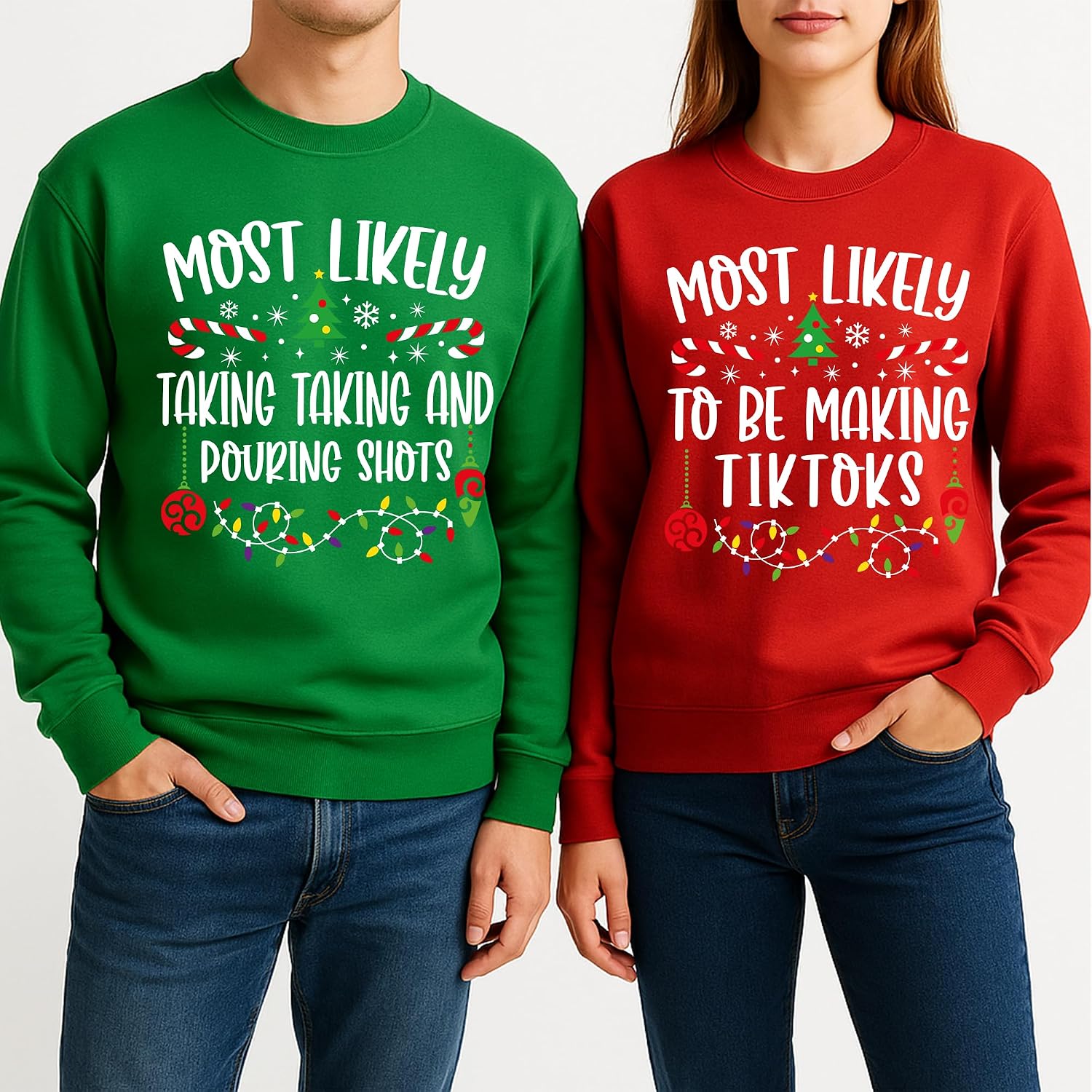 Christmas Custom Most Likely to Sweatshirts - Family, Friends, Couples, Kids, Xmas Gift