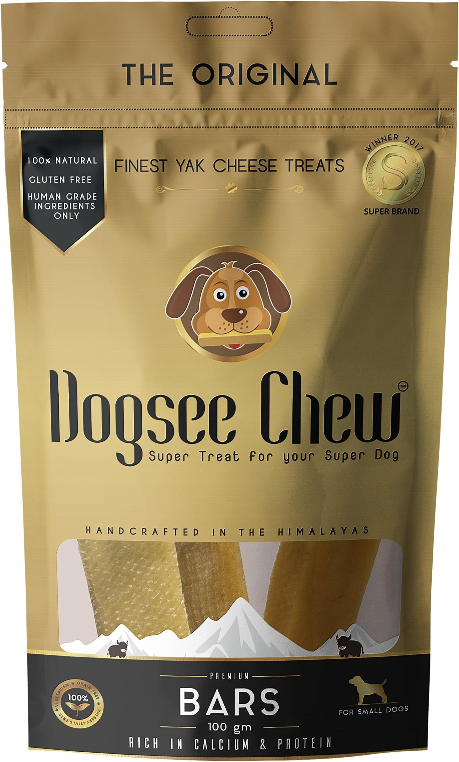 - Dogsee Chew Bars for Dogs - Small Bars | 100% Natural Yak Chews | Smoke Dried | Long Lasting | Helps Fight Plaque & Tartar | Promotes Healthy Immune System (Pack of 1)
