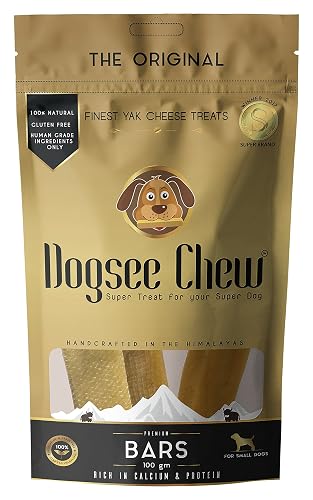 Dogsee Chew Bars for Dogs - Small Bars | 100% Natural Yak Chews | Smoke Dried | Long Lasting | Helps Fight Plaque & Tartar | Promotes Healthy Immune System (Pack of 1)
