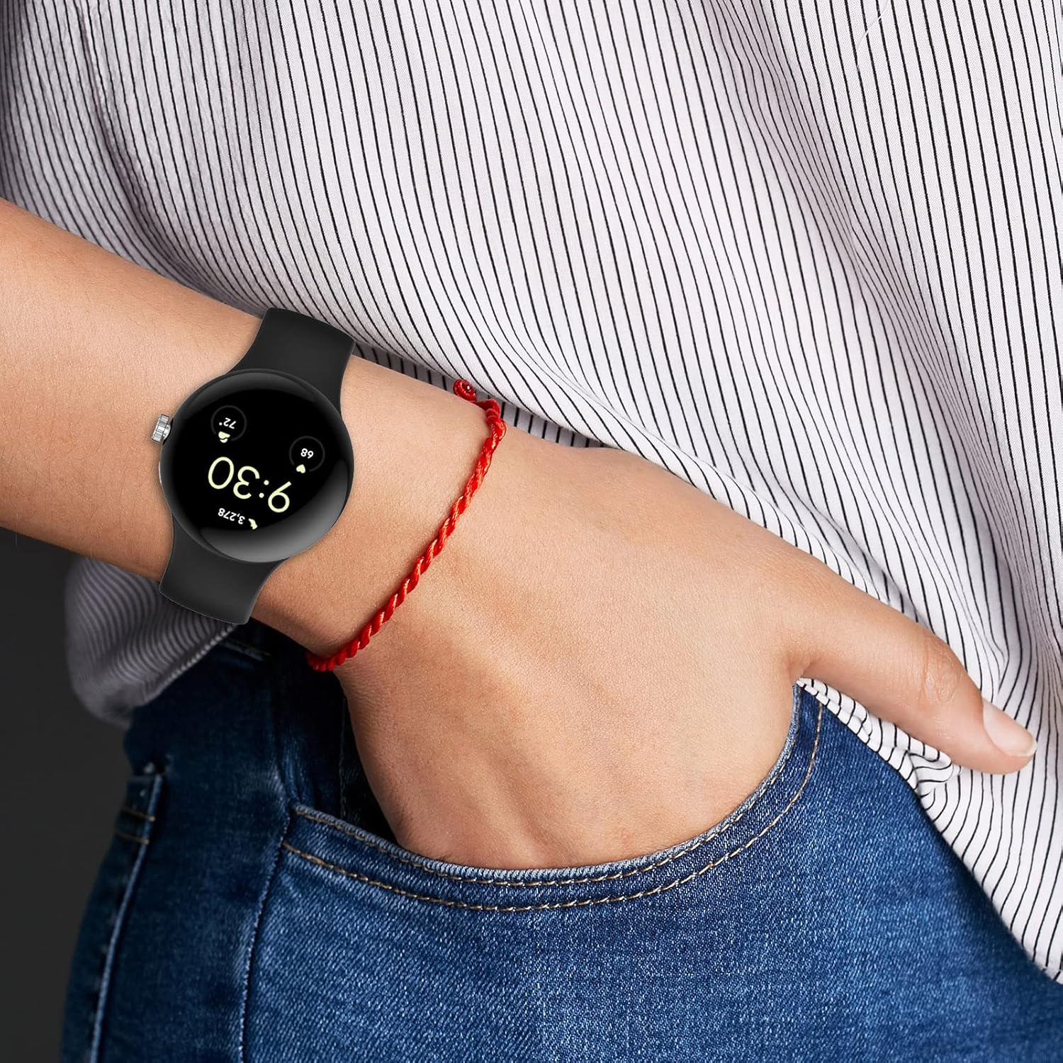 Senter Sport Band Compatible for Google pixel watch,Soft Wristband Replacement Accessories for Google pixel watch 2（Colored clasp）