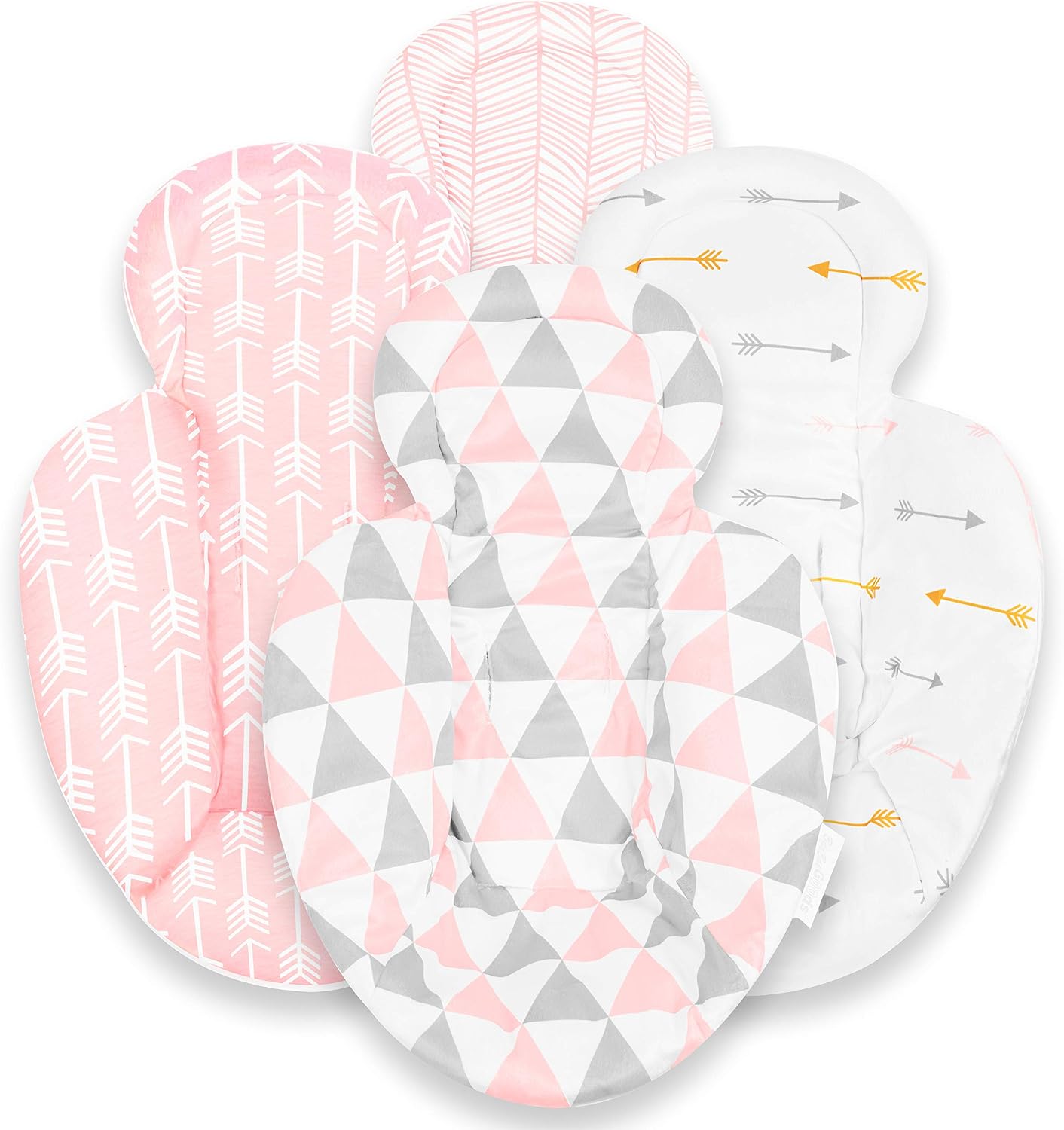 Infant Insert Compatible with 4Moms Mamaroo & Rockaroo – Car Seat Insert 2 Pack – Reversible Infant Car Seat Insert – Soft Plush Minky Car Seat Head Support Insert