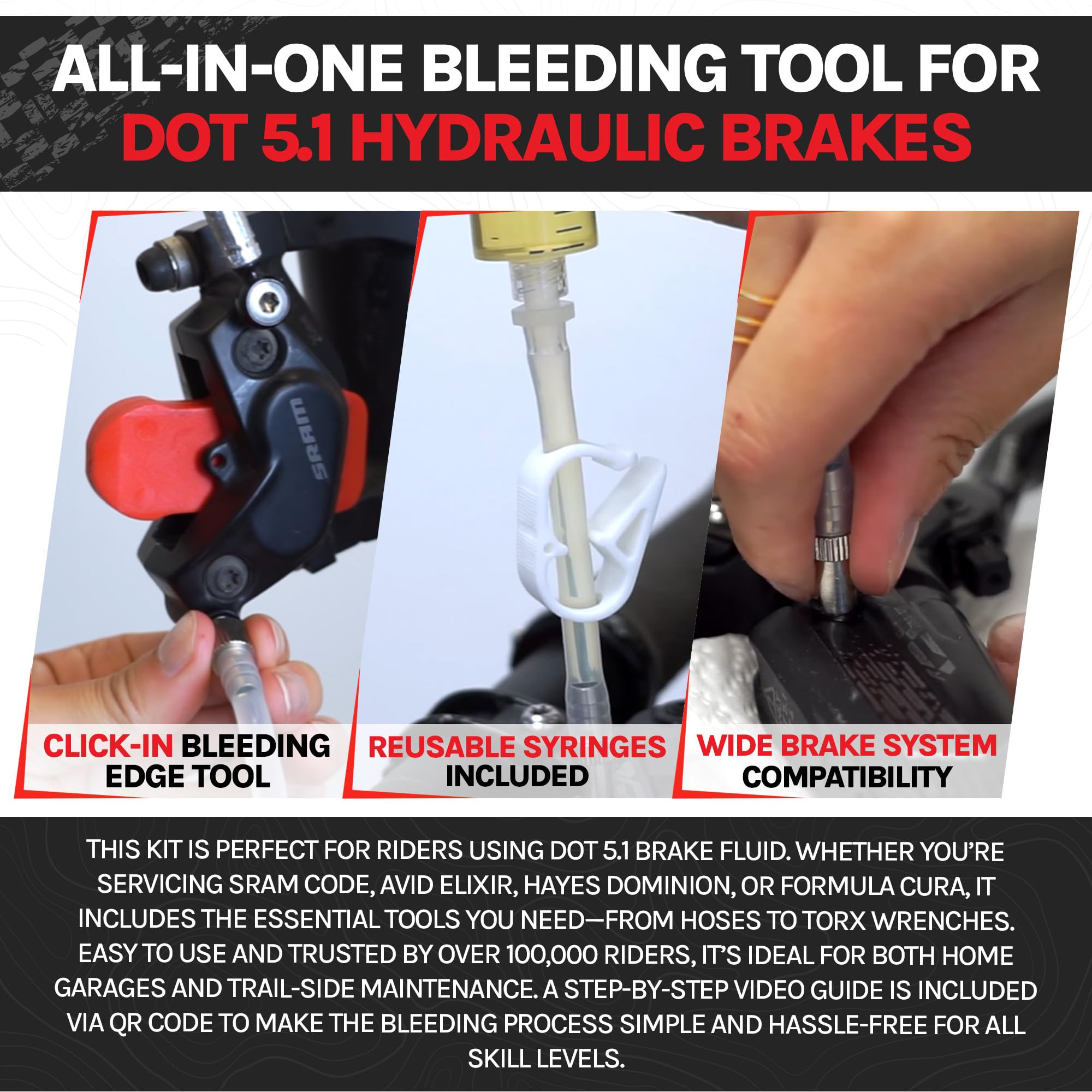 Dot Fluid - Kit Universal de Purga de Freno hidráulico de Disco para SRAM Avid Formula Hayes
