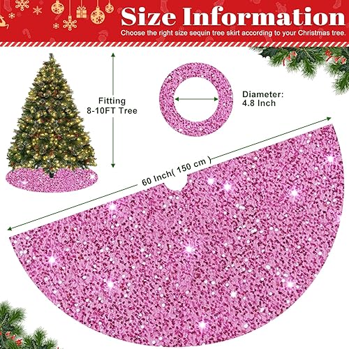 Miniatura 20 de FOTSHARER Falda de árbol azul pequeña de 21 pulgadas, falda de árbol de Navidad con lentejuelas con purpurina, tapete grueso de terciopelo