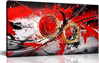 12 Red Bedroom Ideas for Bold Warm Cozy Character 76 Large Red and Black Abstract Canvas Wall Art for Living Room Bedroom Hom...