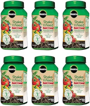 Miracle-Gro Shake N Feed Tomato, Fruit & Vegetable Plant Food, Plant Fertilizer, 1 lb. 6-Pack