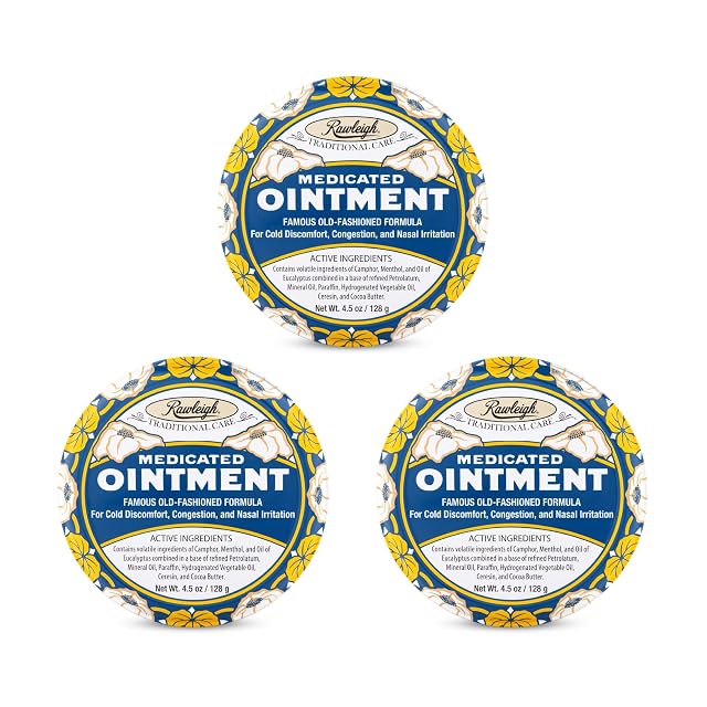 Rawleigh Medicated Ointment 4 5 oz Blue Tin Topical Chest Rub for Cold Nasal Congestion Minor Aches and