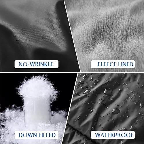 Miniatura 2 de Down relleno Beanie Cap,Sombrero de invierno suave cálido forro polar,Impermeable ultraligero sombrero de esquí uner casco