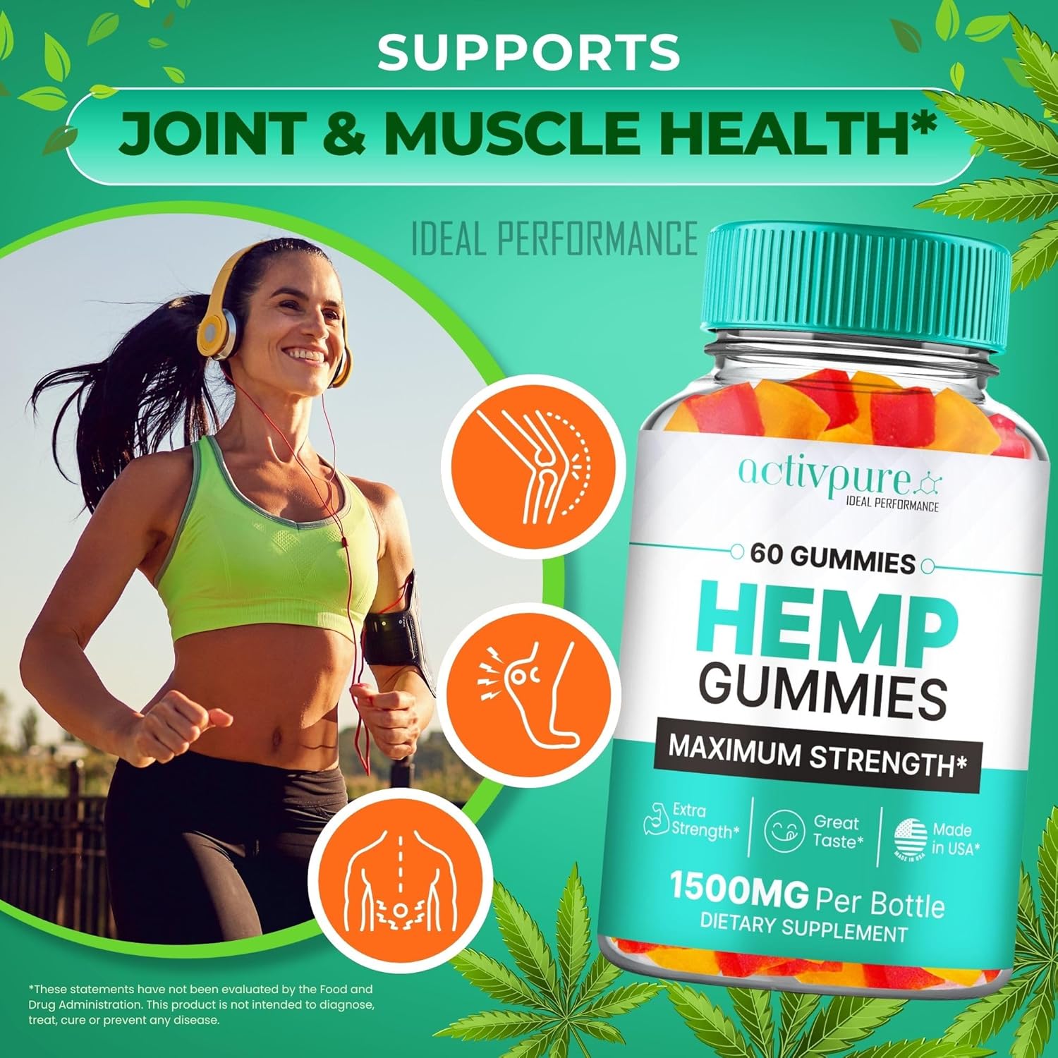 Activ Pure Hemp Gummies - ActivPure Supplement Hemp Gummies - Maximum Strength, All Natural Overall Health and Wellness Support, Activ Pure Health Gummy Reviews (3 Pack)