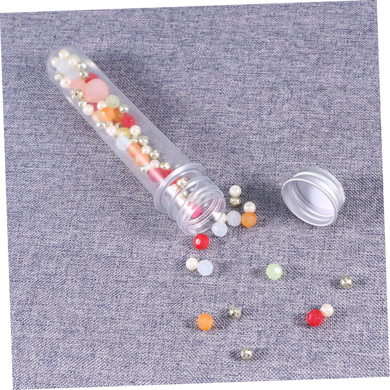 50pcs Test Tube Bottles for Candy Bath Salt and Liquid Storage Pet Tubes Sealing Design for Parties and Scientific Use