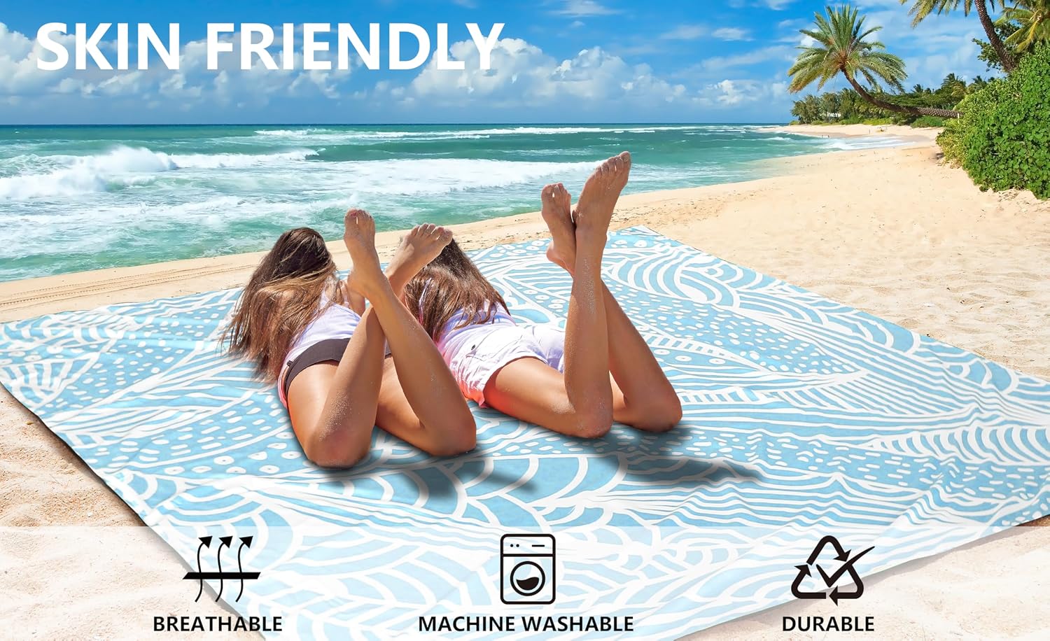  Beach Blanket Mat Waterproof Sandproof for 2-8 Adults Quick Drying thumbnail