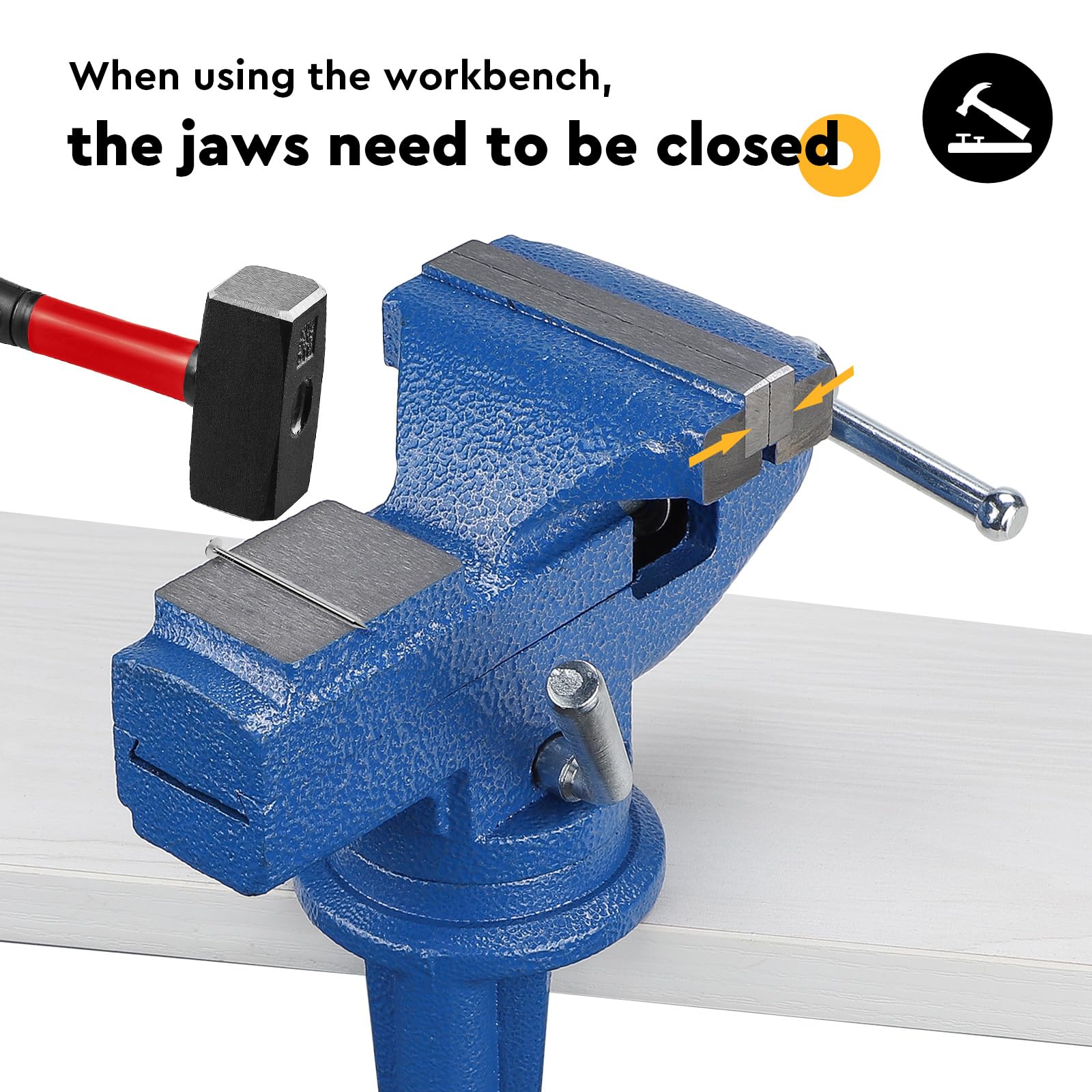 SWAWIS Étaux d'Établi, Largeur de Mâchoire 70mm, Étau de Table avec Base Pivotante à 360 Degrés-Peut Étre Utilisé pour Fixer des Pièces Telles Que le Bois Et le Métal, Bleu