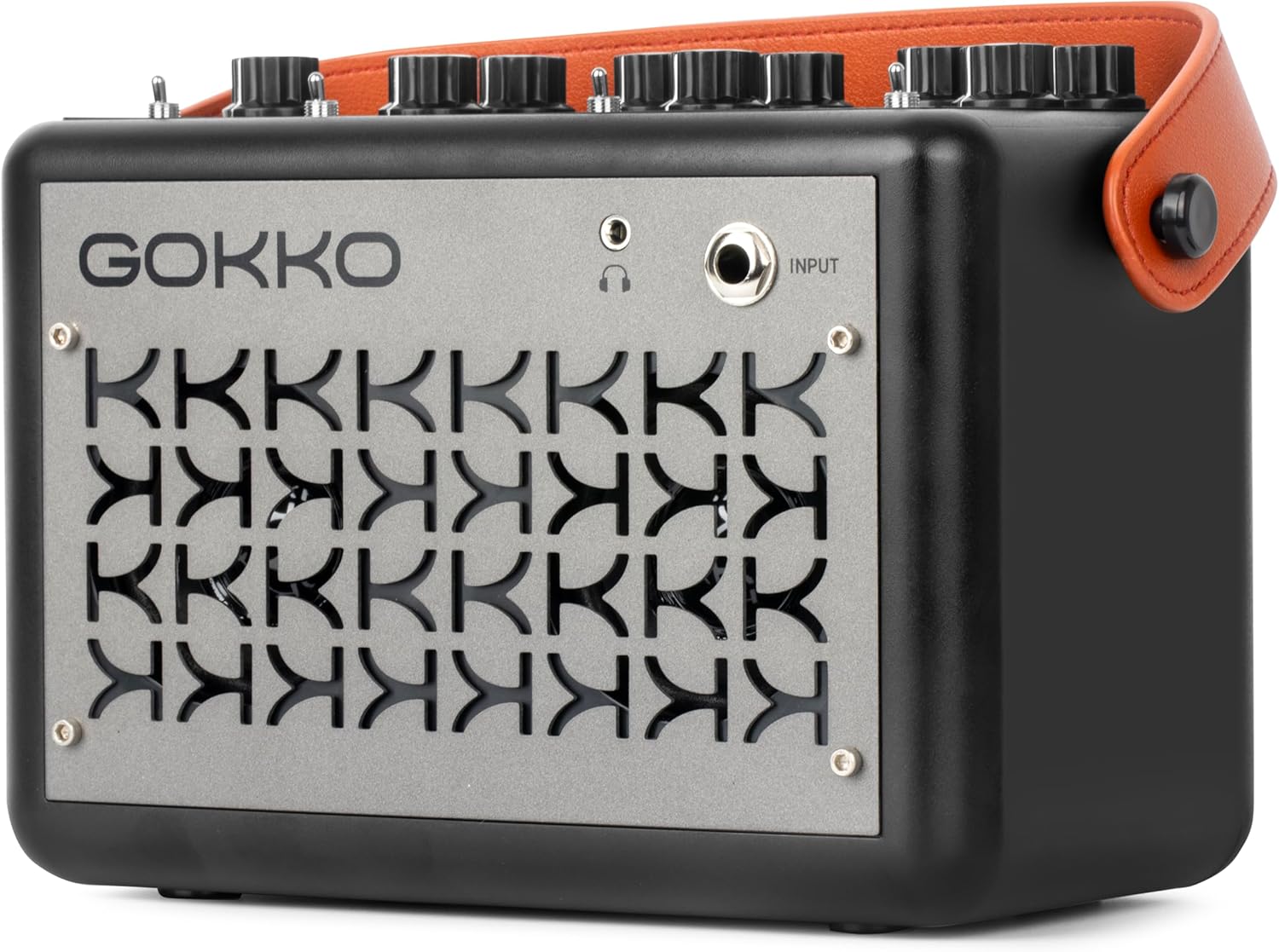 GOKKO Guitar Amp 2 * 10W Electric Guitar Amplifier with 3 Built - in Effects, Bluetooth, Battery with USB Audio Interface for Recording Ideal for Busking and Practice