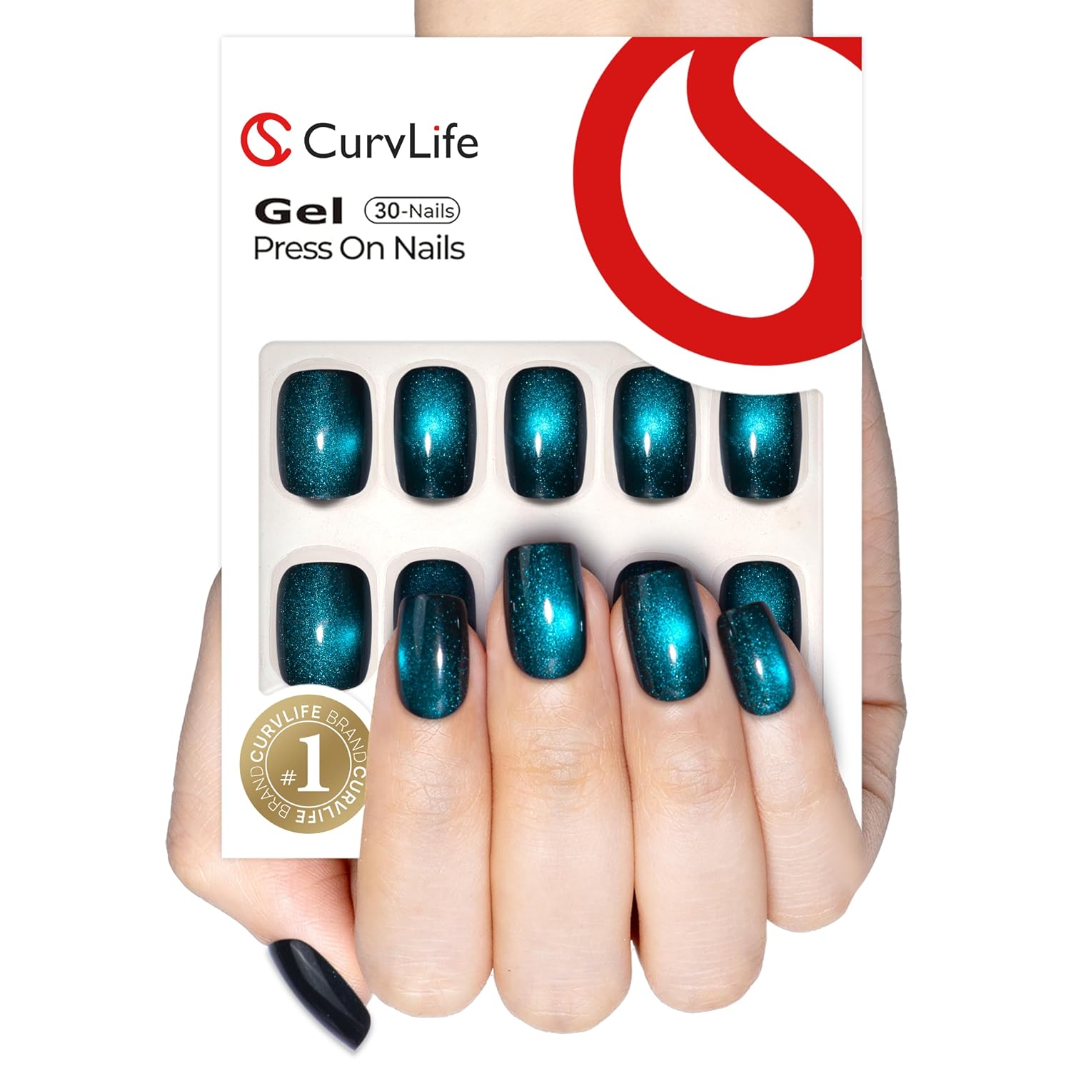 Curvlife Press on Nails - Soft Gel Cat Eye Design