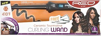 RED Pro Tapered Curling Wand 3/4" to 3/8" Ceramic Tourmaline Barrel for Tight Spiral Curls, Defined Ringlets & Long-Lasting Styles