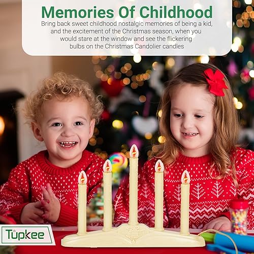 Miniatura 2 de Tupkee Christmas Candolier Window Candles  with Flickering Bulbs  5-Lights Indoor -Flameless Electric Window Candles Candelabra