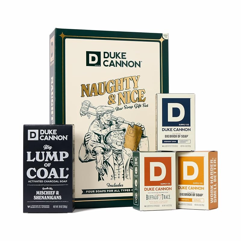 Kit de sabonetes Duke Cannon Supply Co com barra Lump of Coal e 3 barras menores