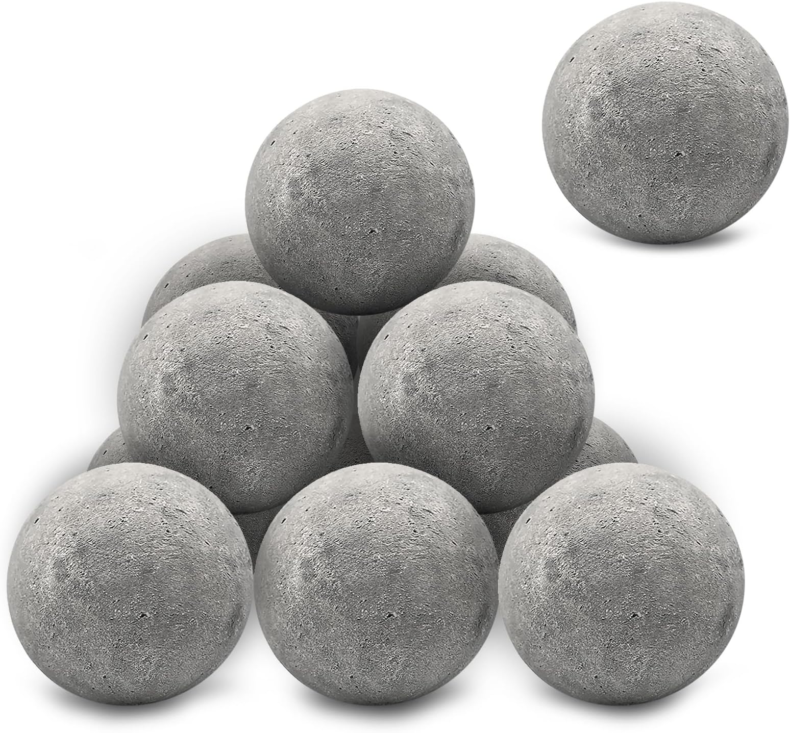 Zhenx Ceramic Fire Balls, 4 Inch, Set of 12 Round Fire Stones