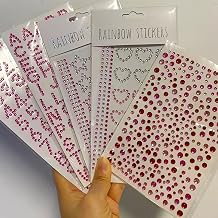 Pink Hair Body Face Gems Jewels Heart Star Letters Rhinestone Stickers