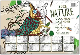 Time2Color 2026 Home Edition Desk Blotter/Wall Coloring Calendar: Nature Theme (19" x 13")