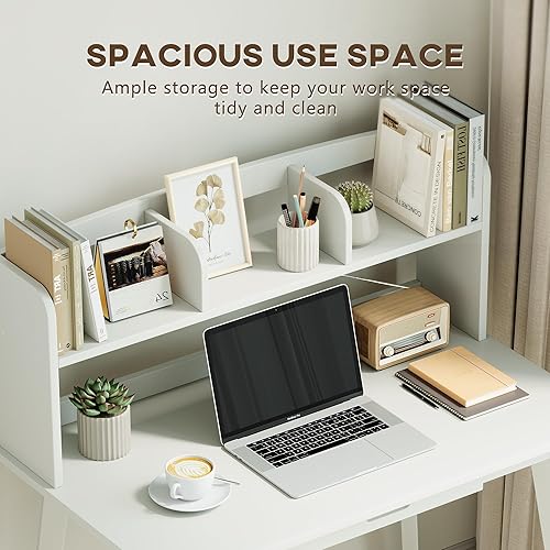 Miniatura 3 de IOTXY Escritorio pequeño con gabinete, mesa de estudio de computadora de trabajo de 39.4 pulgadas con cajón para el hogar y la oficina, color blanco