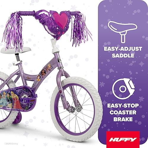 Vista 2 de Huffy Disney Girls' Bikes, 12/16 Inch Sizes, Ages 3+ Years Old, Disney Princess, Minnie Mouse, Frozen Bicycles, Characters, Removable Training