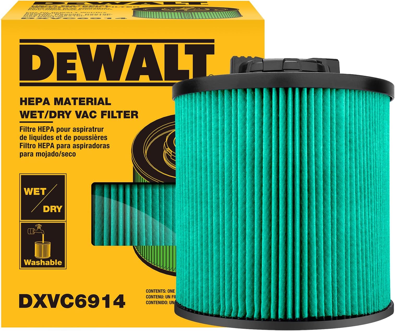 DEWALT Shop Vac Filters, High Efficiency HEPA Cartridge Filter
