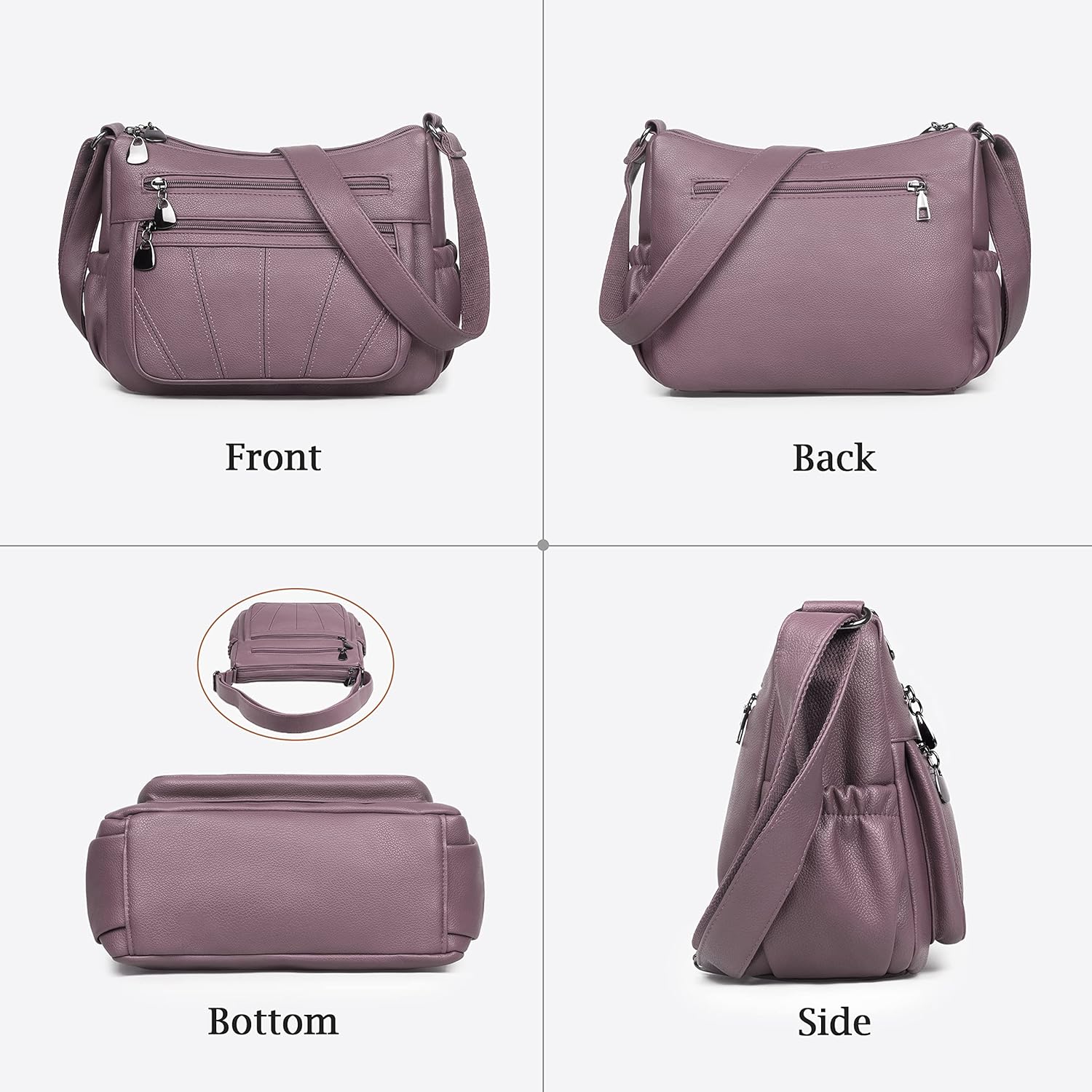 Crossbody Purse for Women Ladies Soft PU Leather Shoulder Bag Medium Roomy Handbag Fashion Tote Top Handle Satchel - Image 4