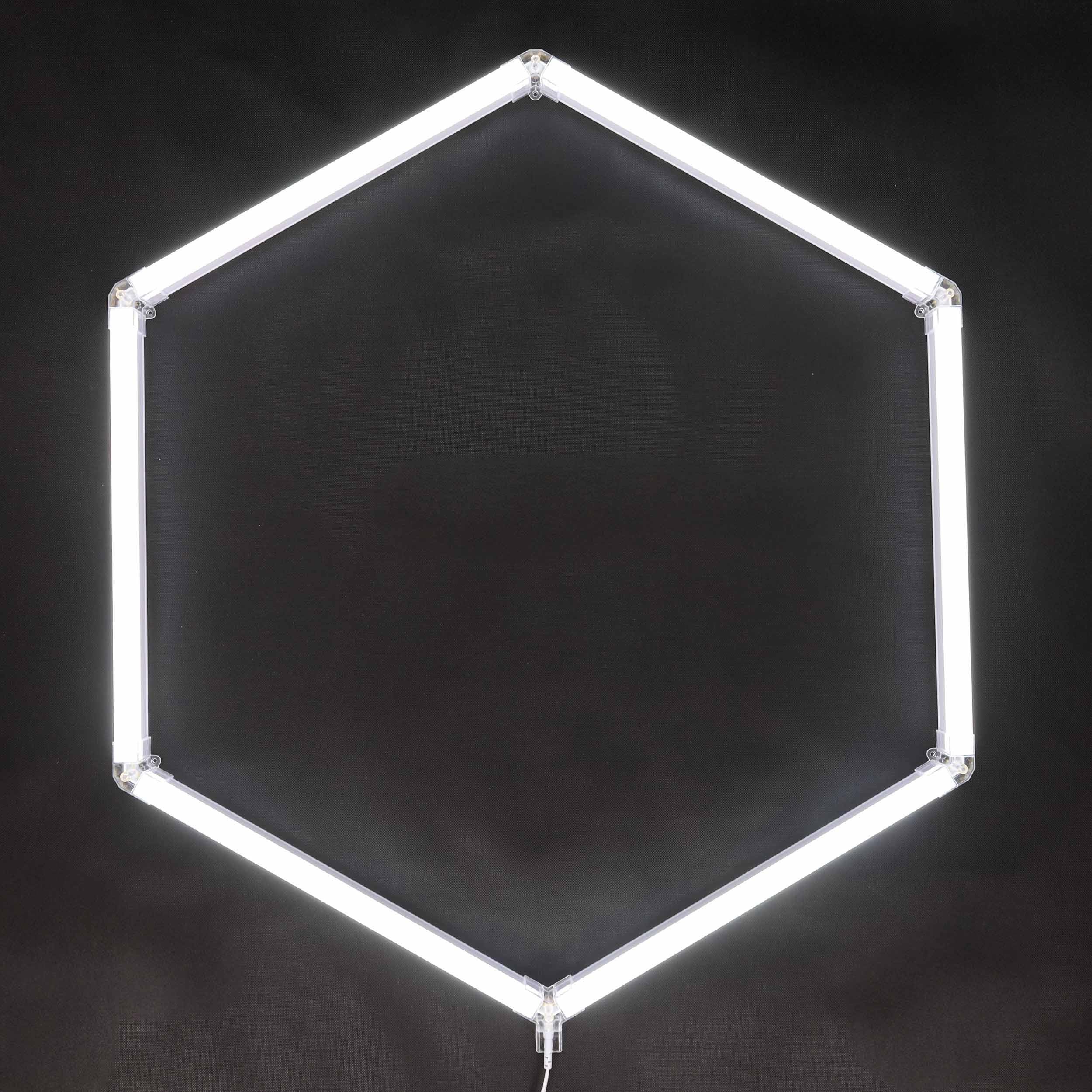 EinParts EPHCL13 lampa LED Hexagon 239x407 cm 14 modułów 50160 lm 6500K zimna biel do garażu warsztatu detailingu