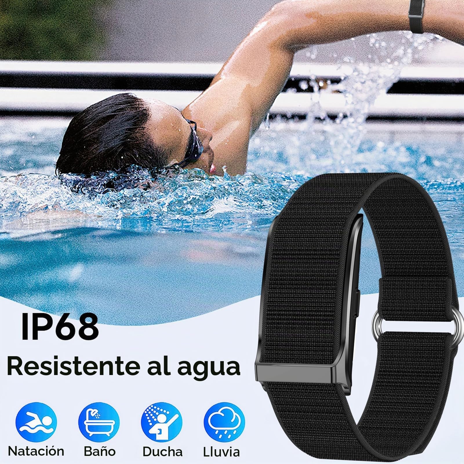 Denash Health Smart Bracelet, Actividades Portátiles Magnéticas y Rastreador de Ejercicios, Pulsera de Rastreador de Fitness con 127 Modos Deportivos para Hombres Mujeres (Negros) (Black)