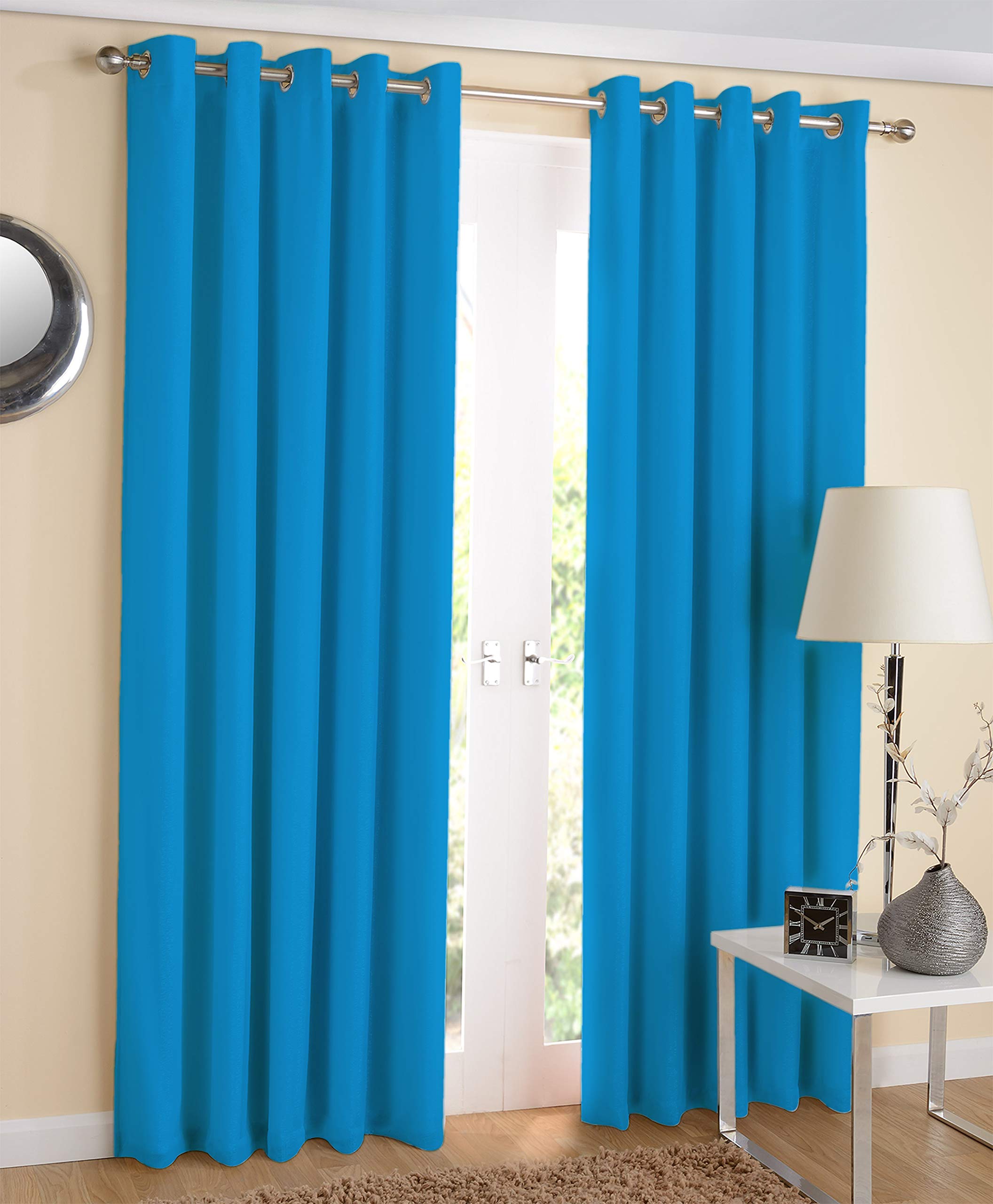 Blue Cotton Curtains - Room Darkening & FREE SHIPPING -1