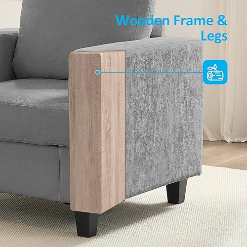 Miniatura 7 de Mjkone Juego de sofá modular de 3 piezas de 82 pulgadas de ancho y sofá biplaza con sillón para sala de estar, juegos de sofás modulares de 3 plazas