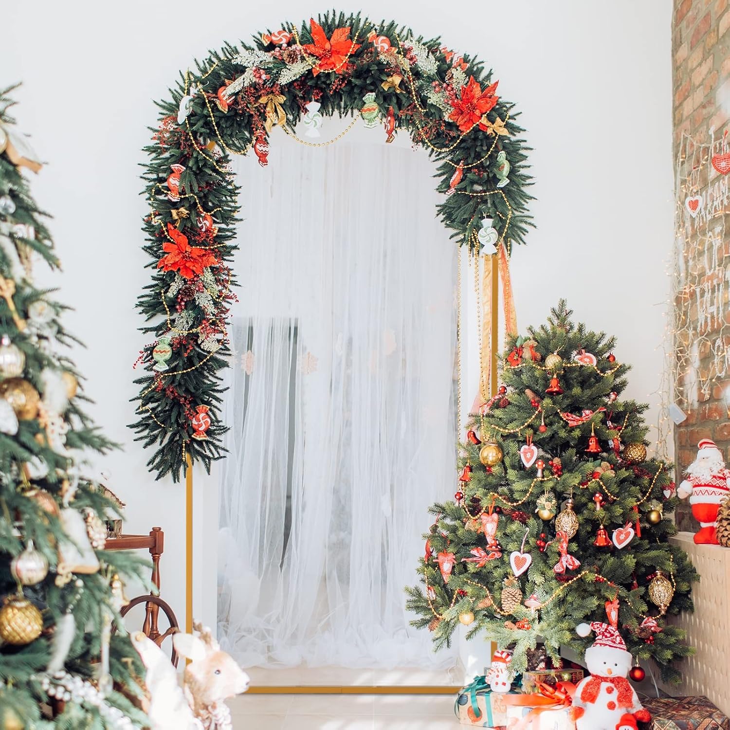 Outvita 6.6ft Wedding Arch, Metal Backdrop Stand Wedding Ballon Arch Frame Decoration Support Stand for Ceremony Indoor Outdoor Party Event Baby Shower