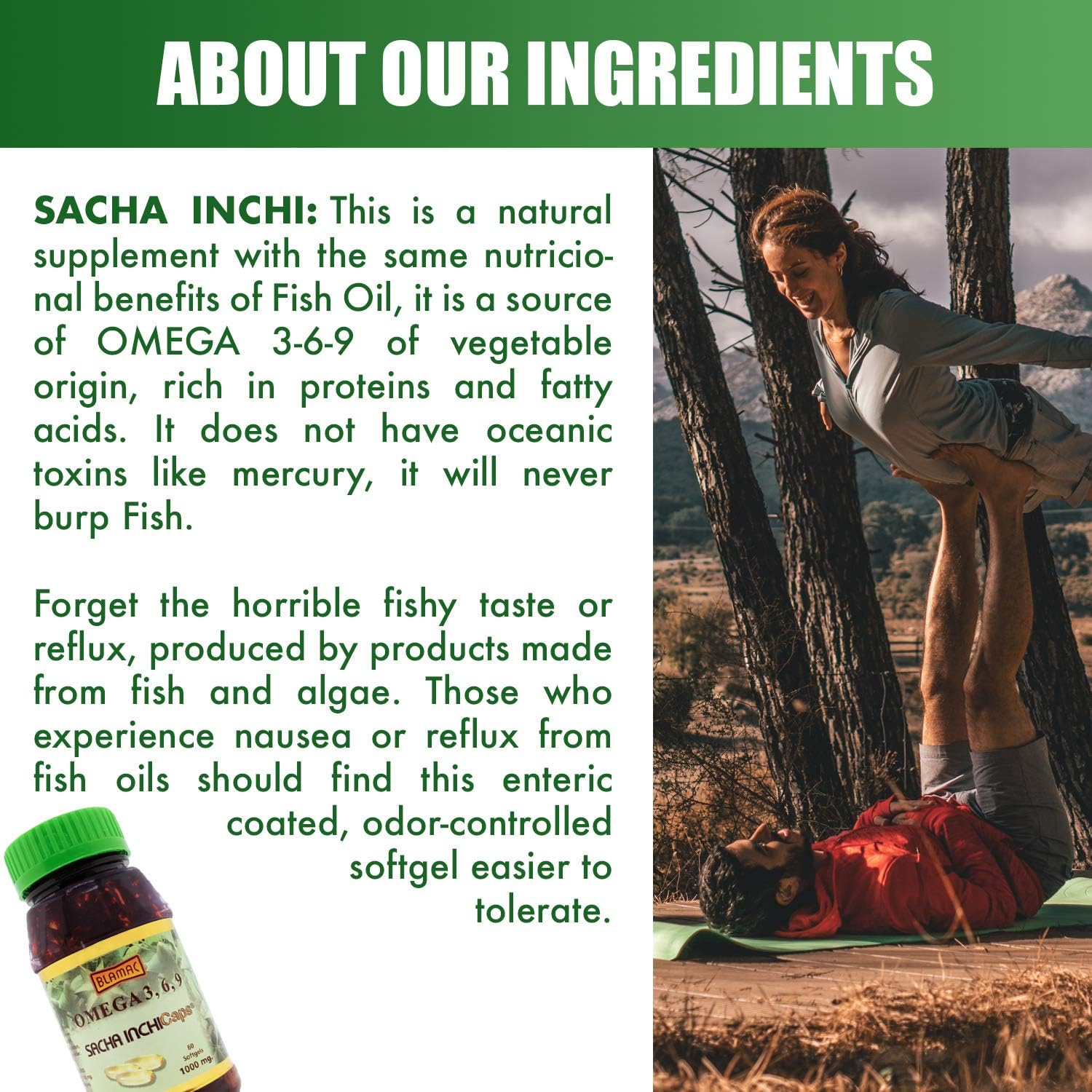 Natural Source of Omega 3,6,9 Softgel caps from Sacha Inchi (60 Capsules - 1000mg) - Much Healthier than Fish Oil and Algae | Source of Ala that elongates DHA EPA | Essential Fatty Acids | Odorless : Health & Household