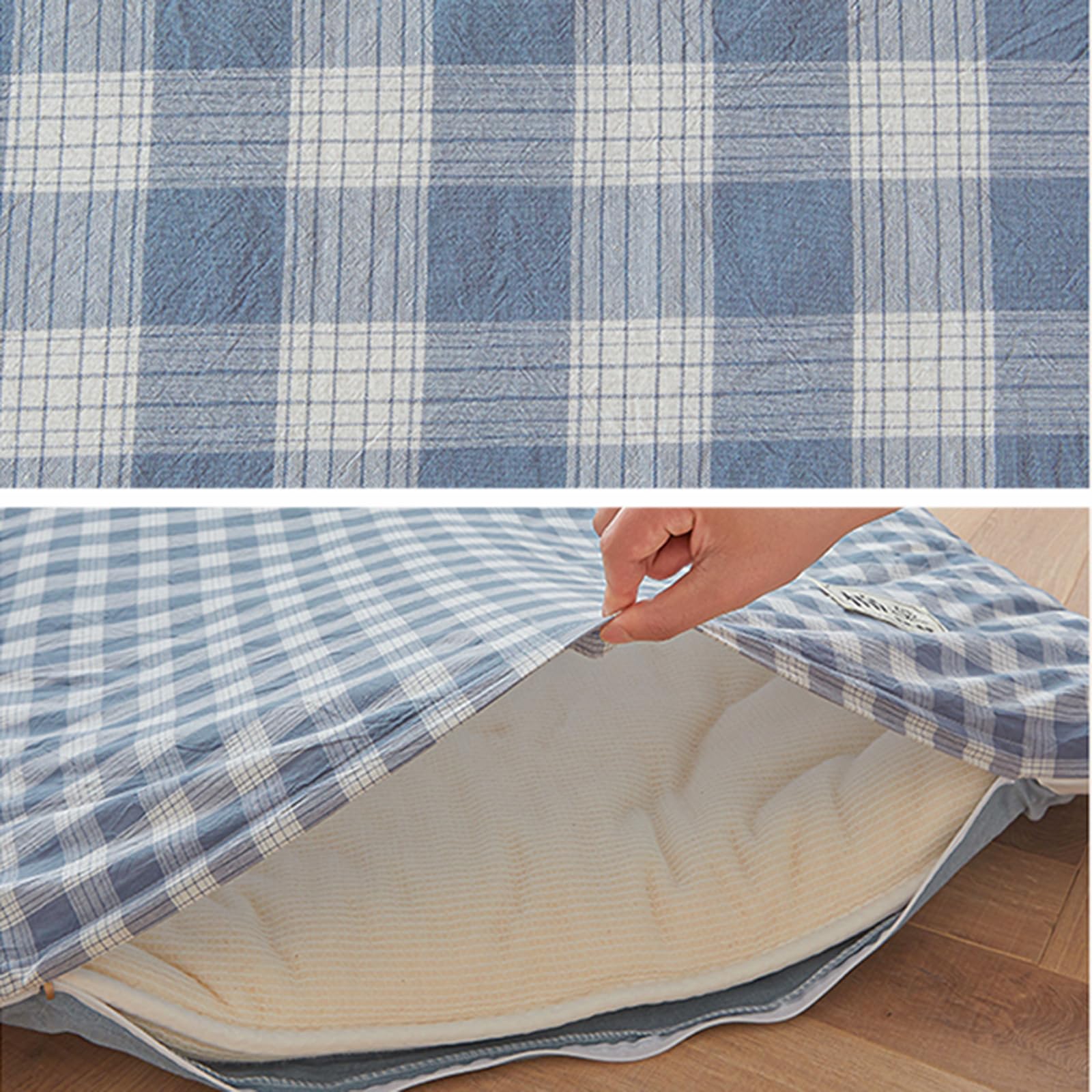 Plaid Materasso Futon Matrimoniale per Soggiorno, Portatile Materasso Futon Giapponese Spesso Extra Soffice Tappetino Tatami Soggiorno con Rivestimento Rimovibile,G,180x200cm/71x79in