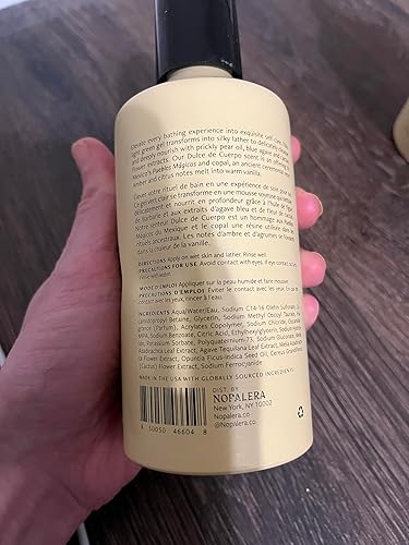 Miniatura 5 de Nopalera Dulce de Cuerpo Gel de ducha con aceite de tuna y agave azul, aroma ámbar, cítricos y vainilla cálida, vegano, jabón corporal hidratante