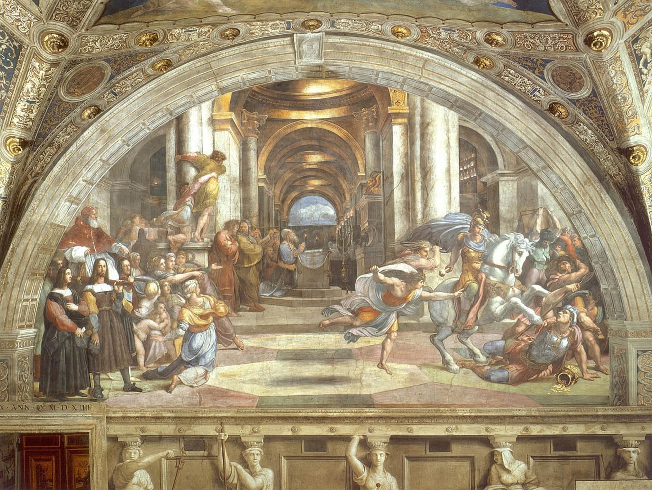 Expulsion d'Héliodore du Temple par Raphael Poster Graffiti pour Mur