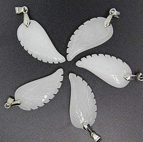 Miniatura 4 de Ala de ángel tallada a mano de 1.378in para collar, colgante